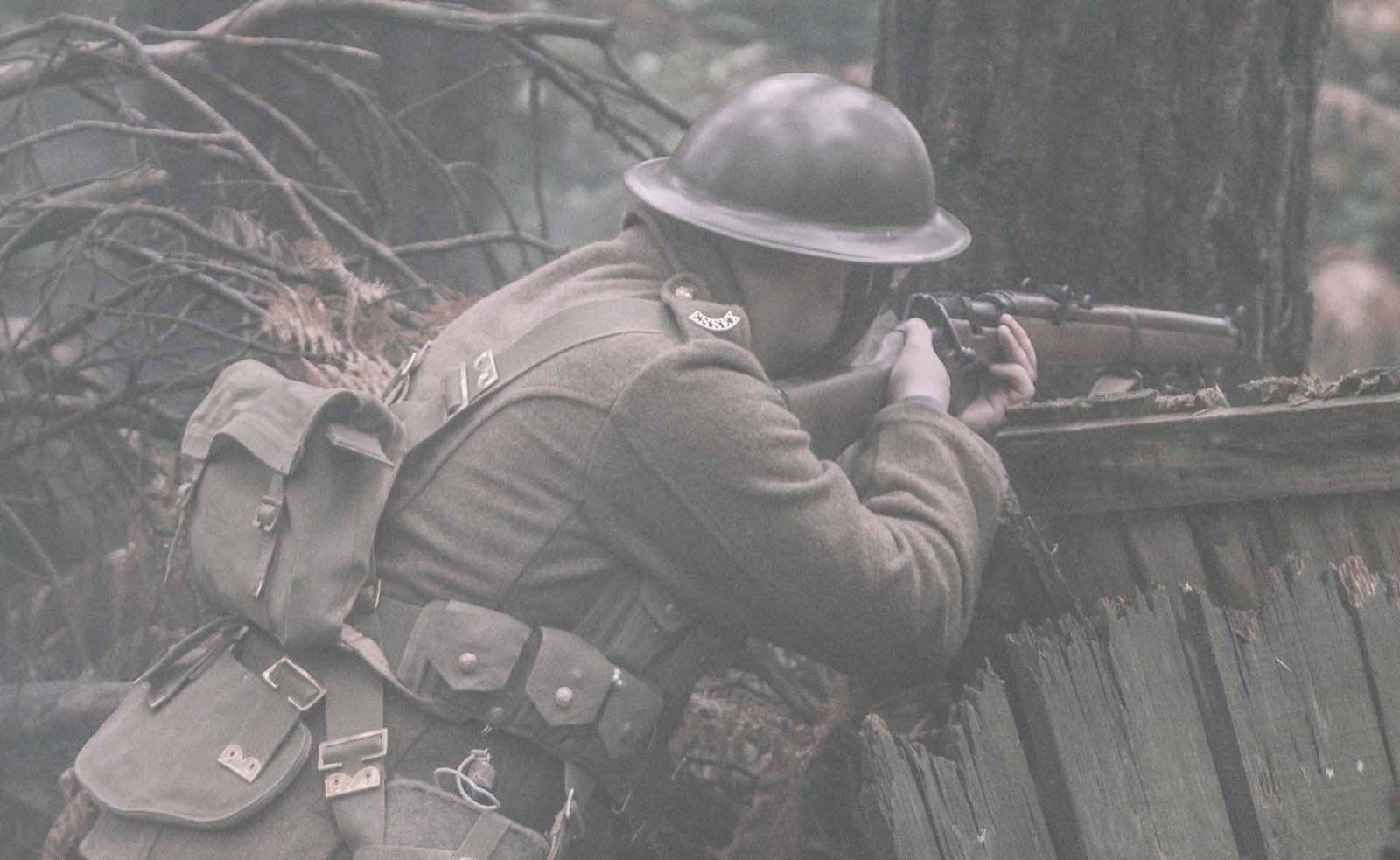 A rifleman in a Great War trench